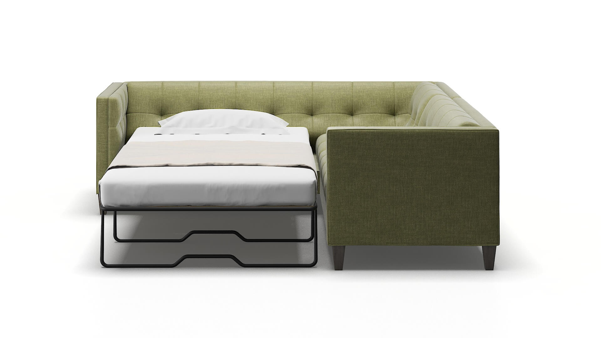 Messina Durham Lime Sectional Sleeper Espresso legs 1