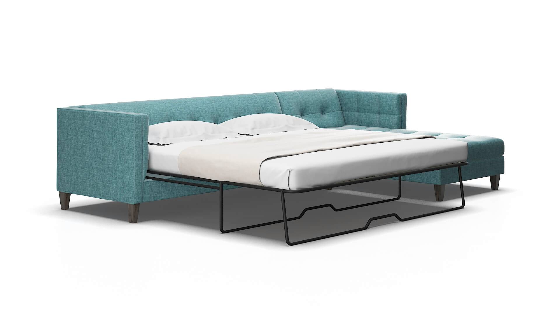 Messina Elliot teal Panel sleeper Espresso Legs  2