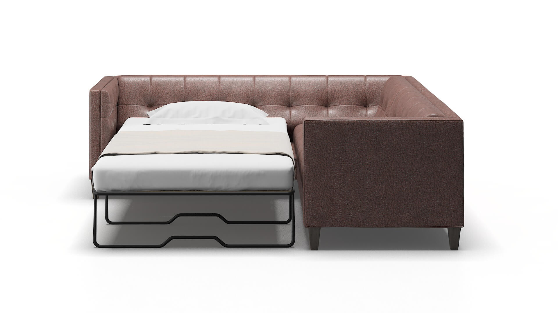 Messina Ford Brown Sectional Sleeper Espresso legs 1