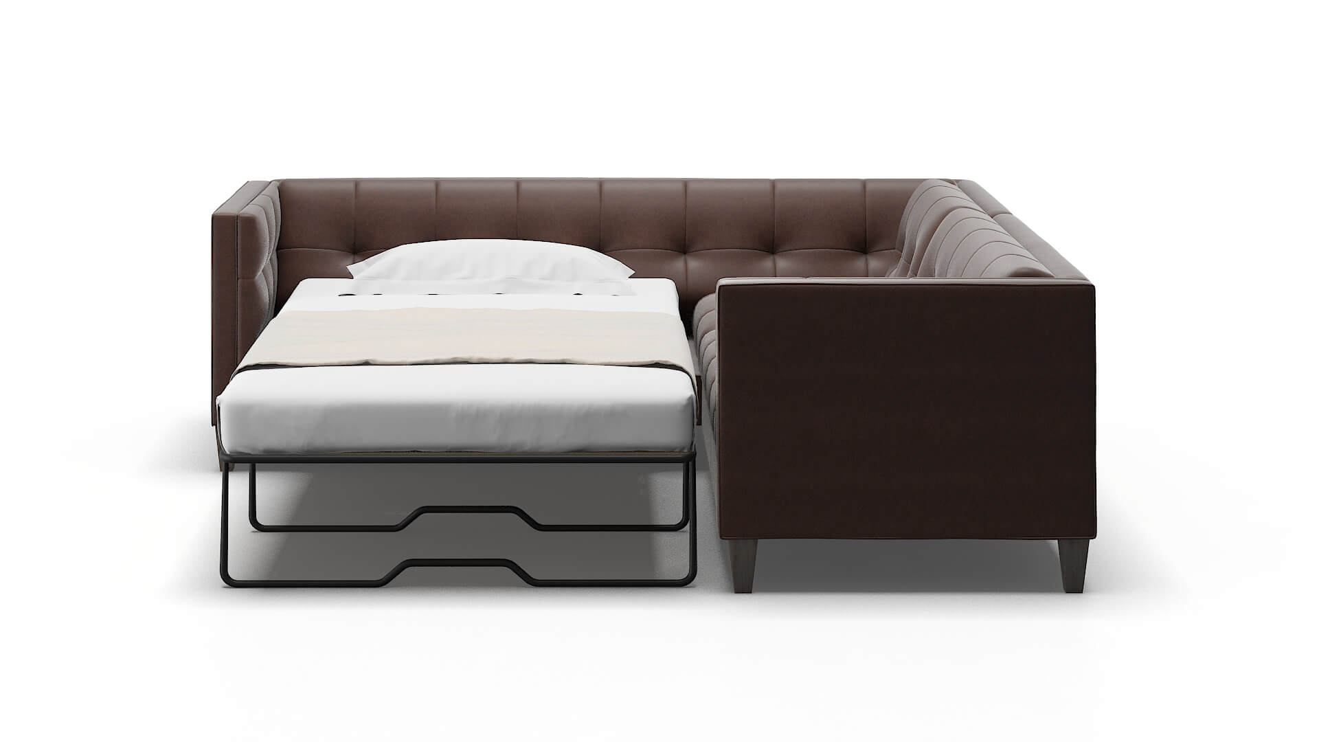 Messina Insight Cafe Sectional Sleeper Espresso legs 1