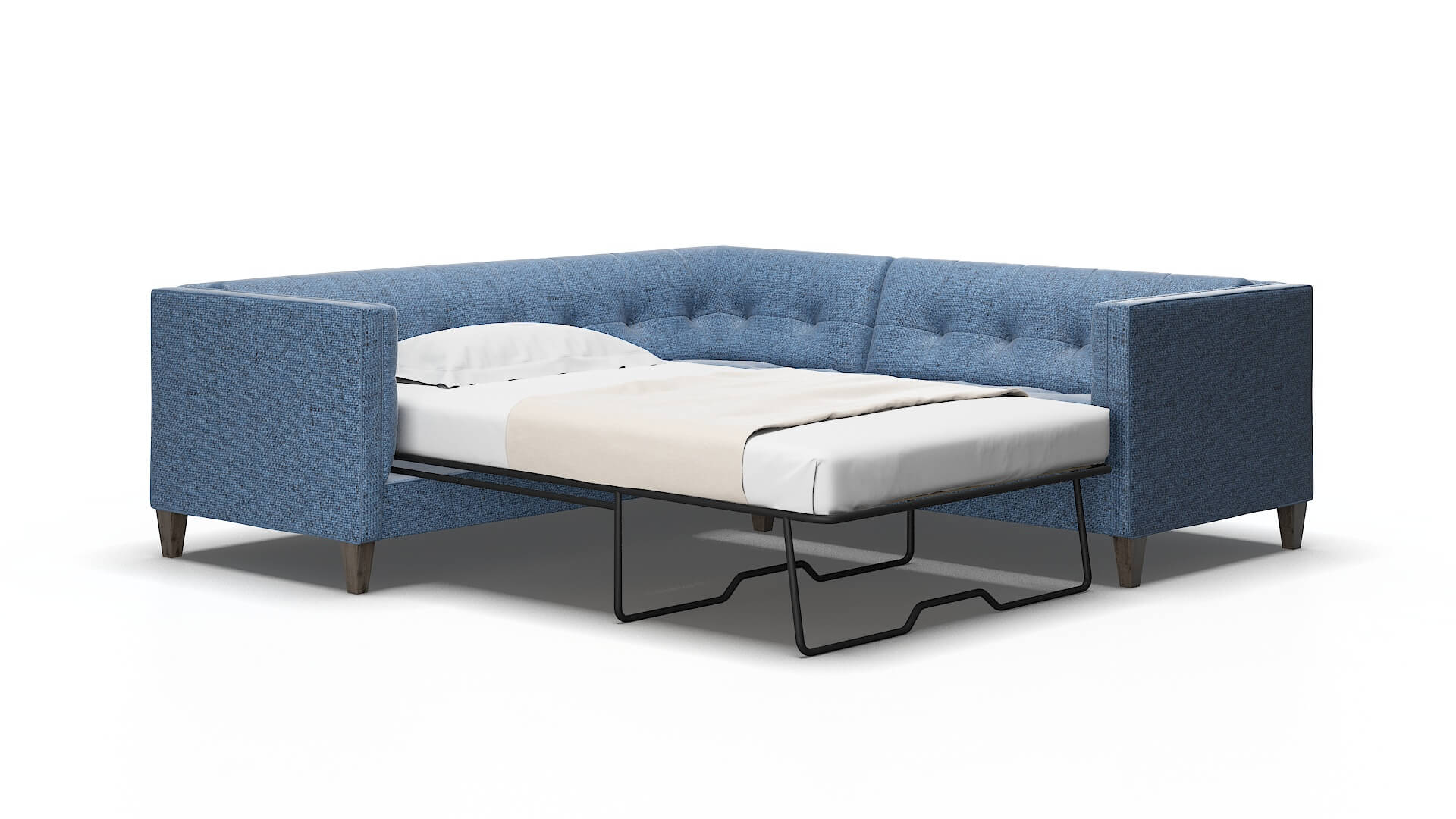 Messina Leslie Indigo Sectional Sleeper espresso legs 2