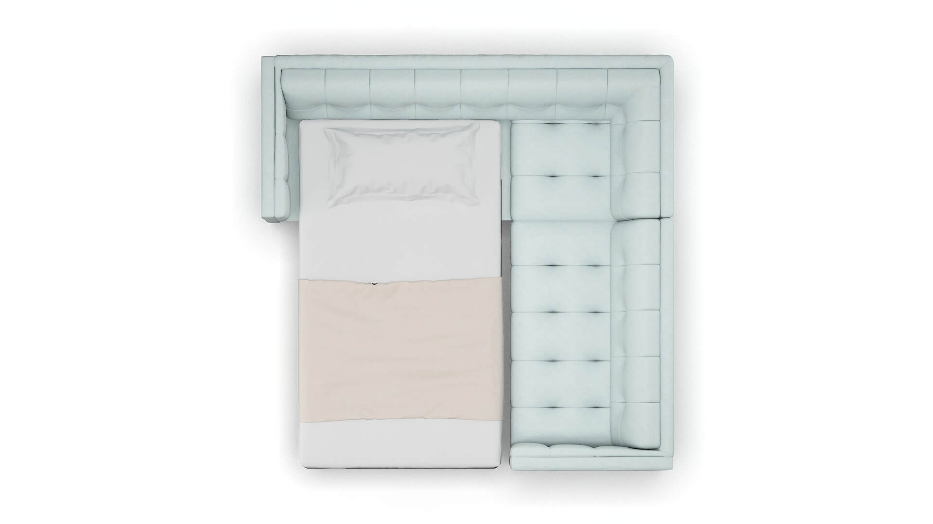 Messina Leslie Robins_egg Sectional Sleeper Espresso legs 3