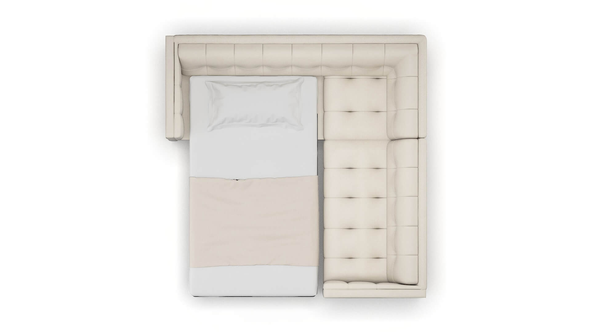 Messina Malibu Linen Sectional Sleeper Espresso legs 3