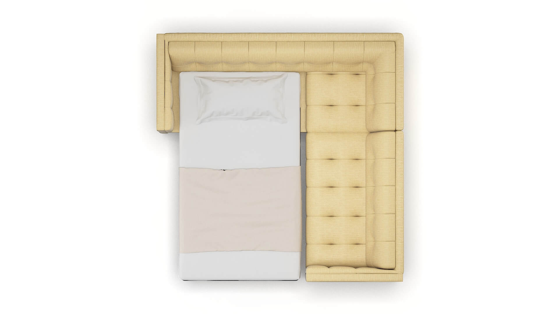 Messina Malibu Maize Sectional Sleeper Espresso legs 3