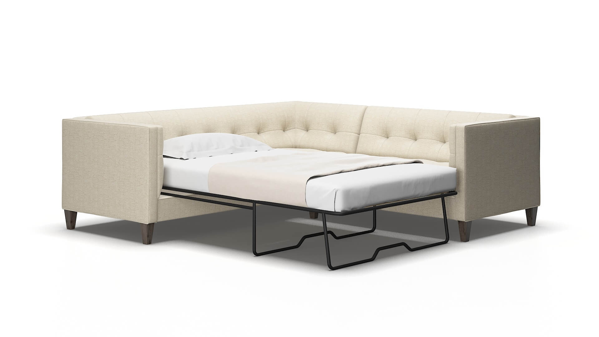 Messina Malibu Sand Sectional Sleeper espresso legs 2