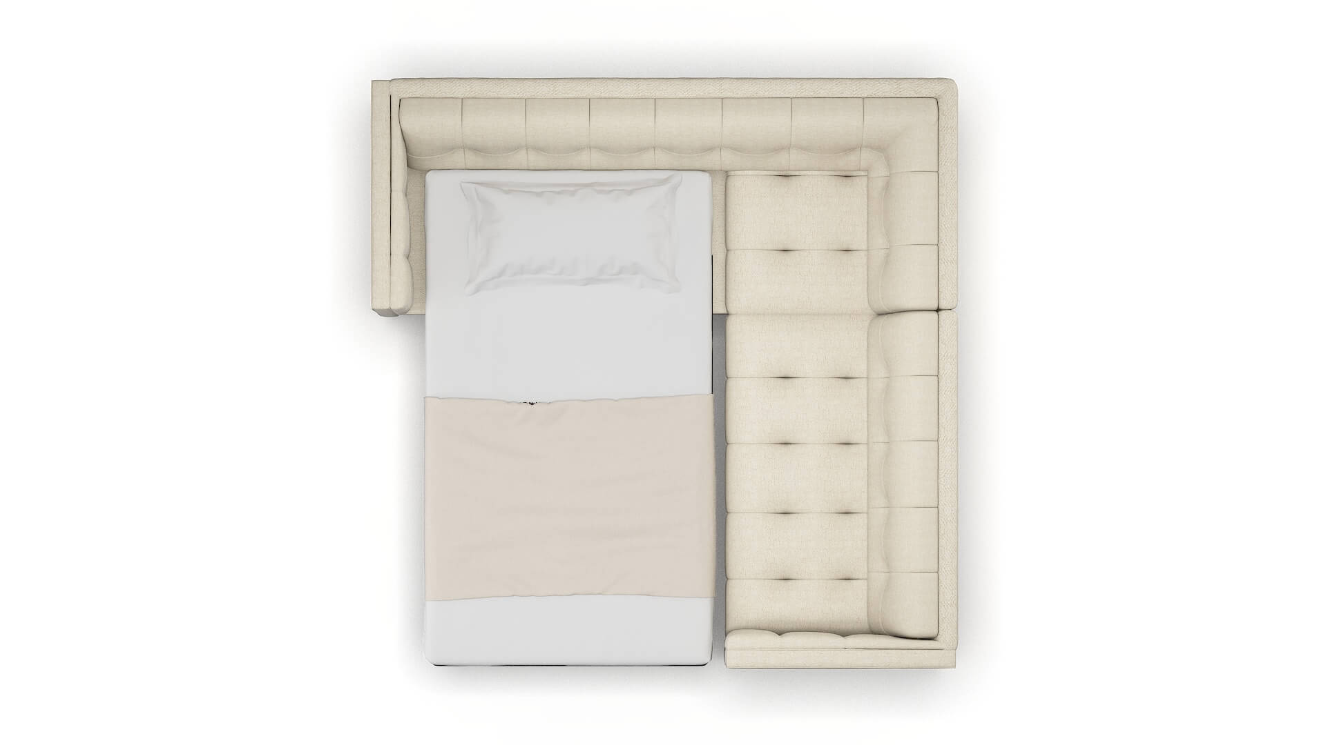 Messina Malibu Sand Sectional Sleeper Espresso legs 3