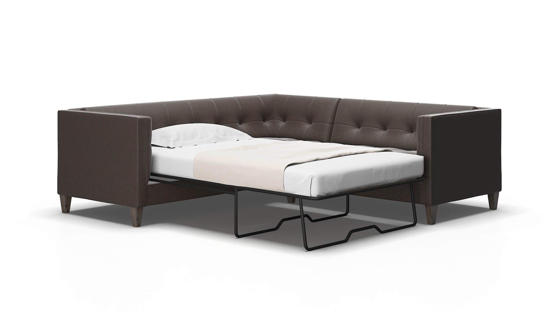 Messina Naples graphite Sectional sleeper Espresso Legs  2