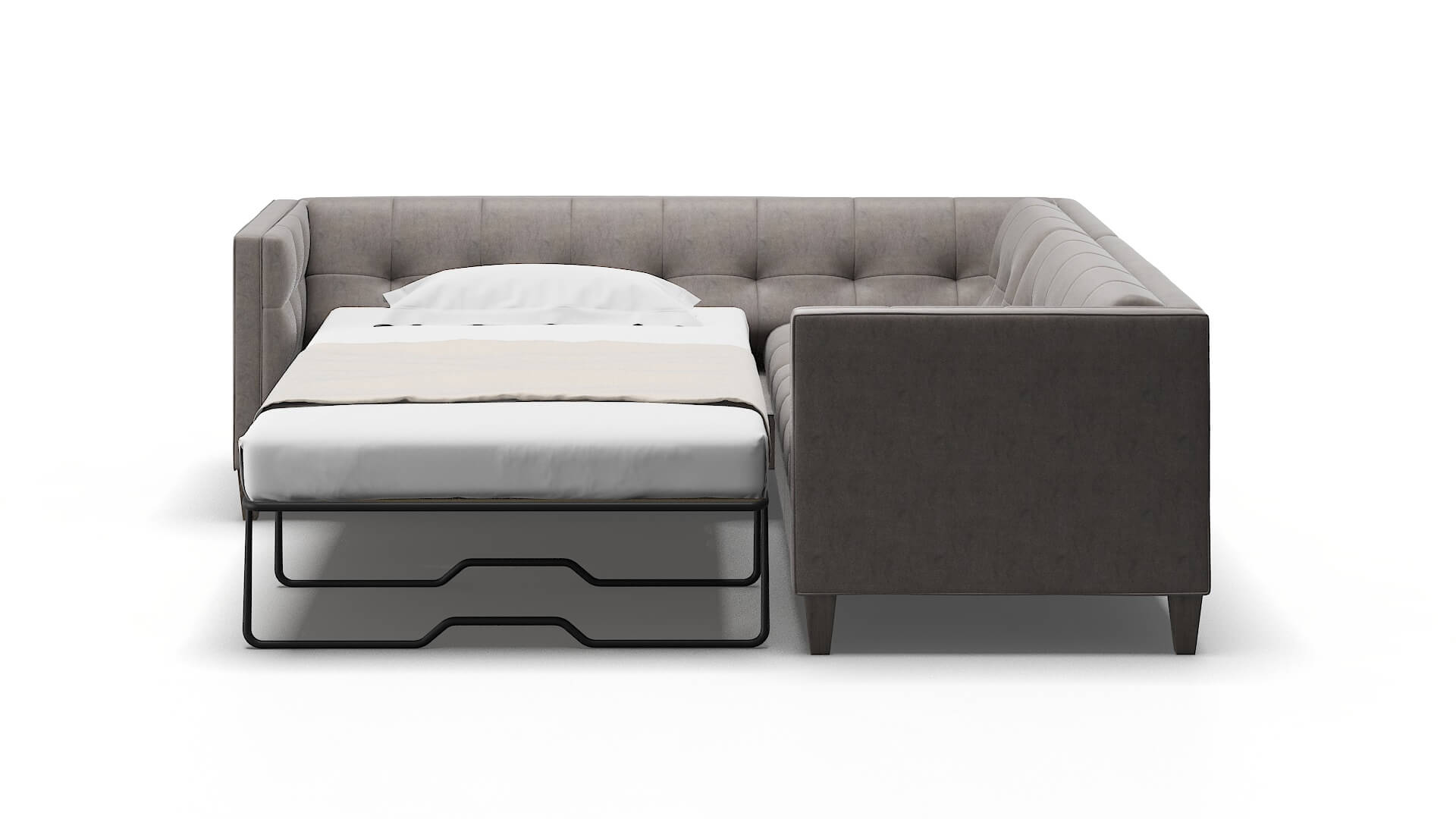 Messina Noble Otter Sectional Sleeper Espresso legs 1