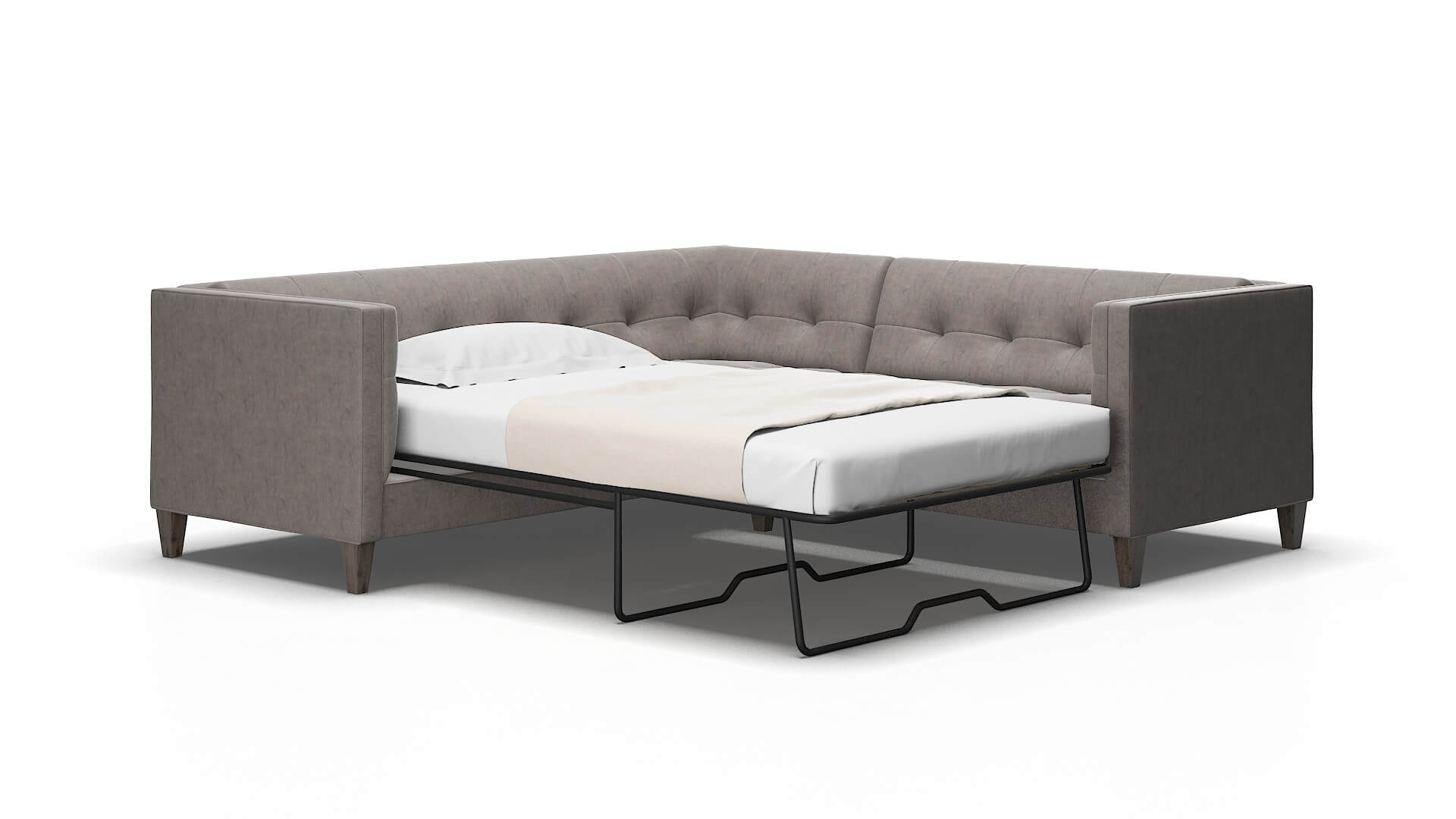 Messina Noble Otter Sectional Sleeper Espresso legs 2