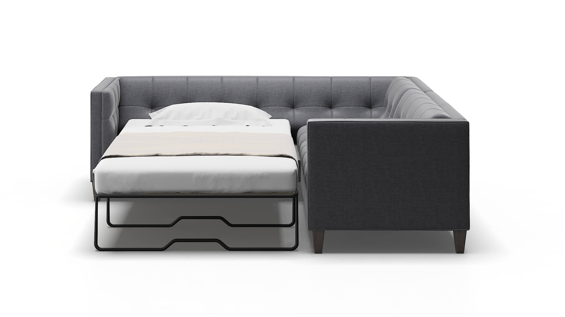 Messina Notion Graphite Sectional Sleeper Espresso legs 1