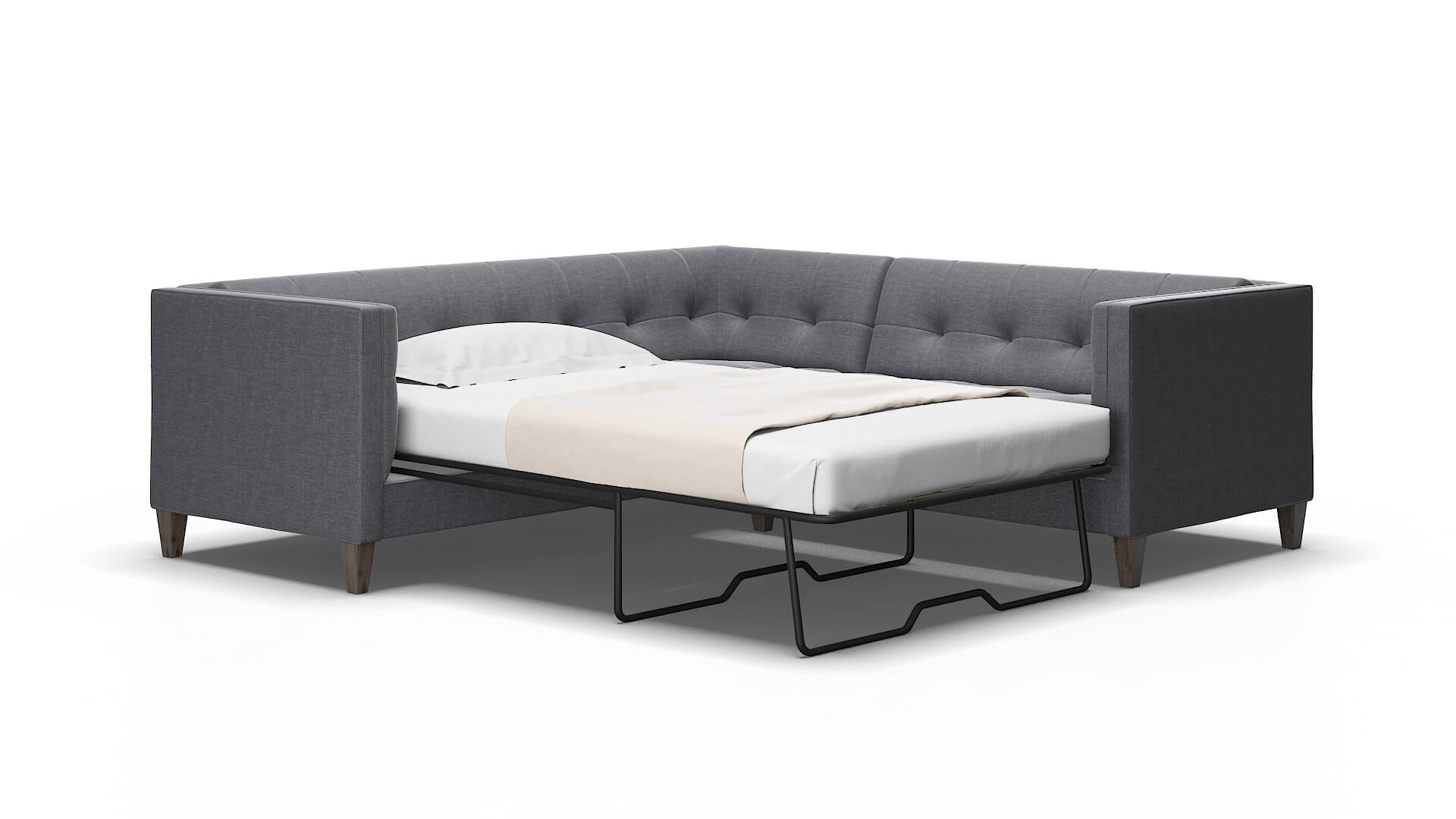 Messina Notion Graphite Sectional Sleeper Espresso legs 2
