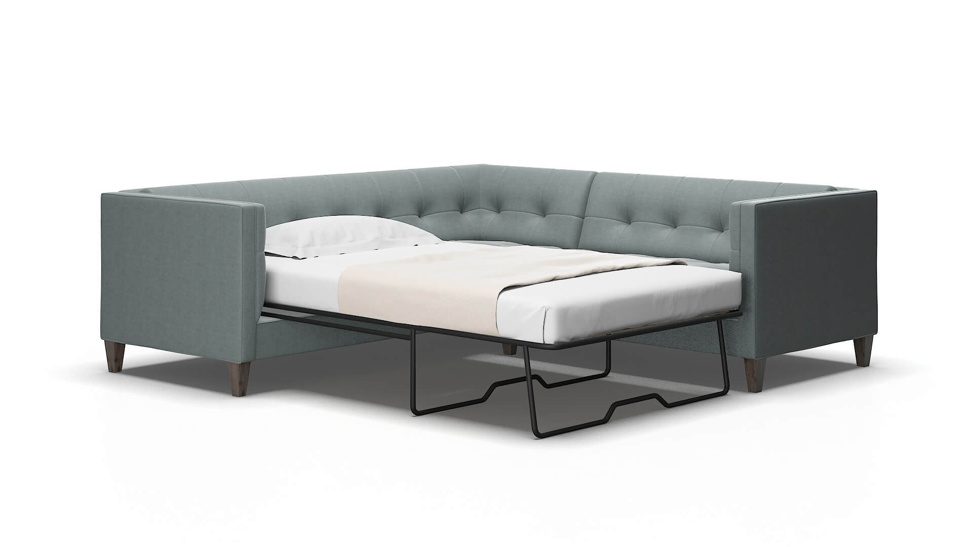 Messina Oakley Baltic Sectional Sleeper Espresso legs 2