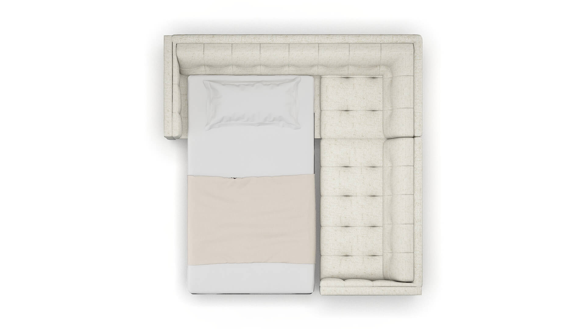 Messina Oceanside Birch Sectional Sleeper Espresso legs 3