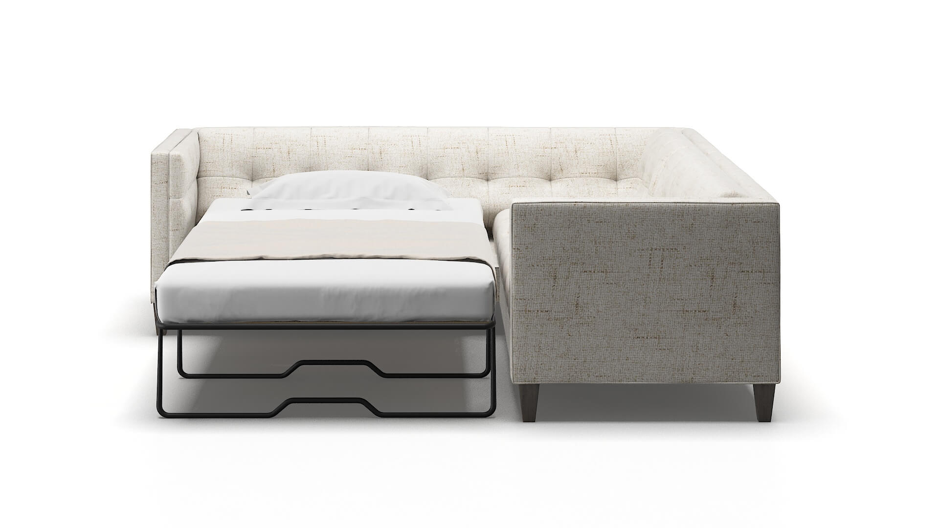 Messina Oceanside Natural Sectional Sleeper Espresso legs 1