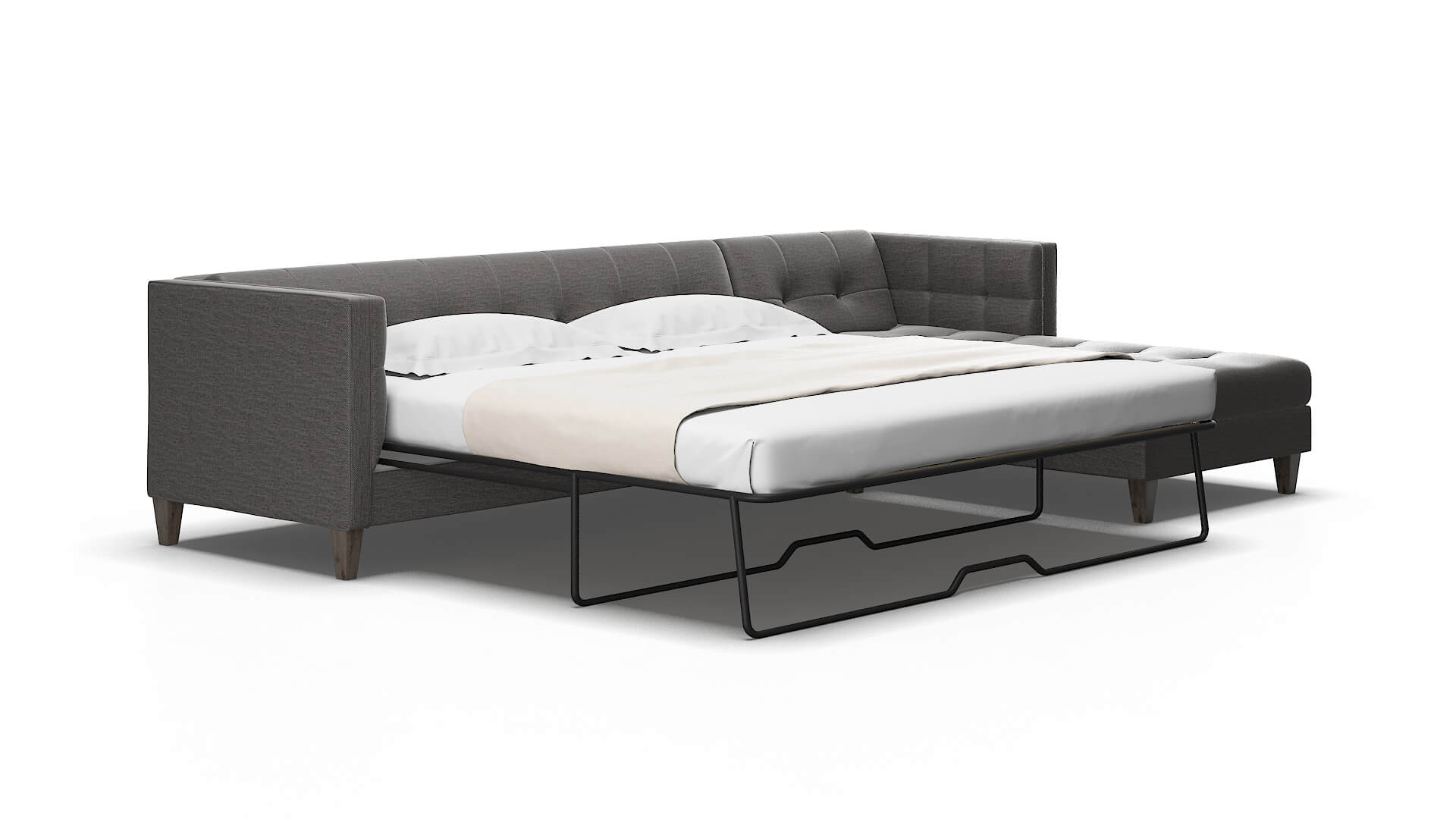 Messina Oscar charcoal Panel sleeper Espresso Legs  2