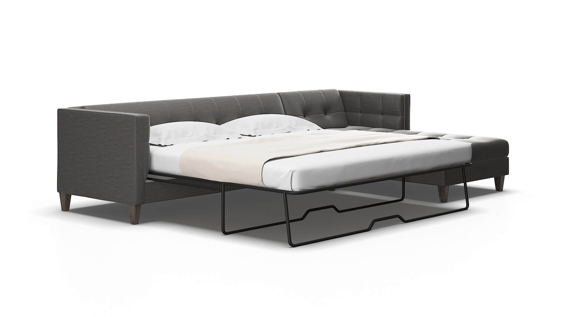 Messina Oscar grey Panel sleeper Espresso Legs  2