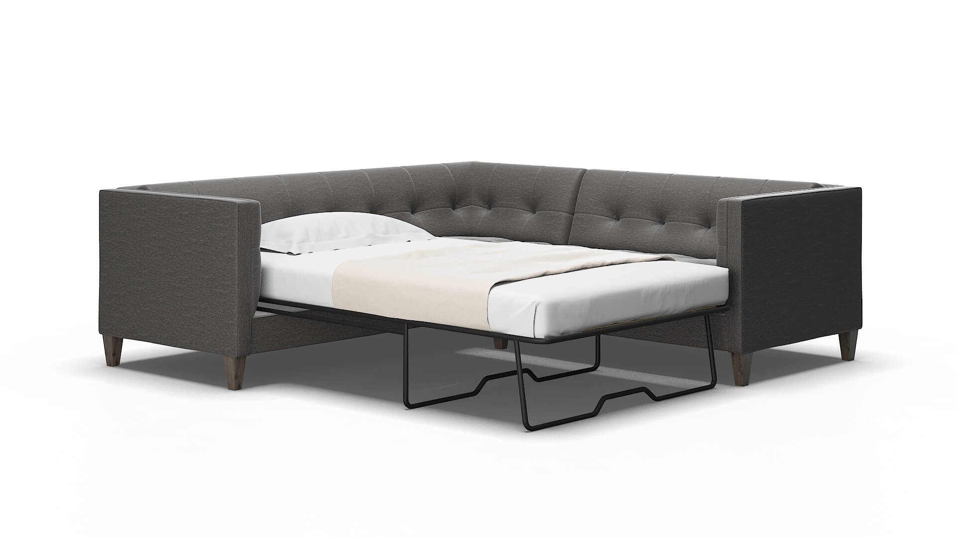 Messina Oscar grey Sectional sleeper Espresso Legs  2