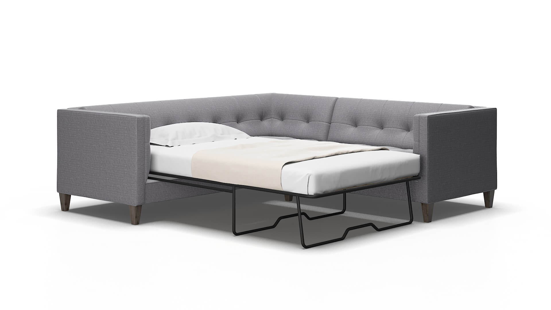 Messina Parker Ash Sectional Sleeper Espresso legs 2