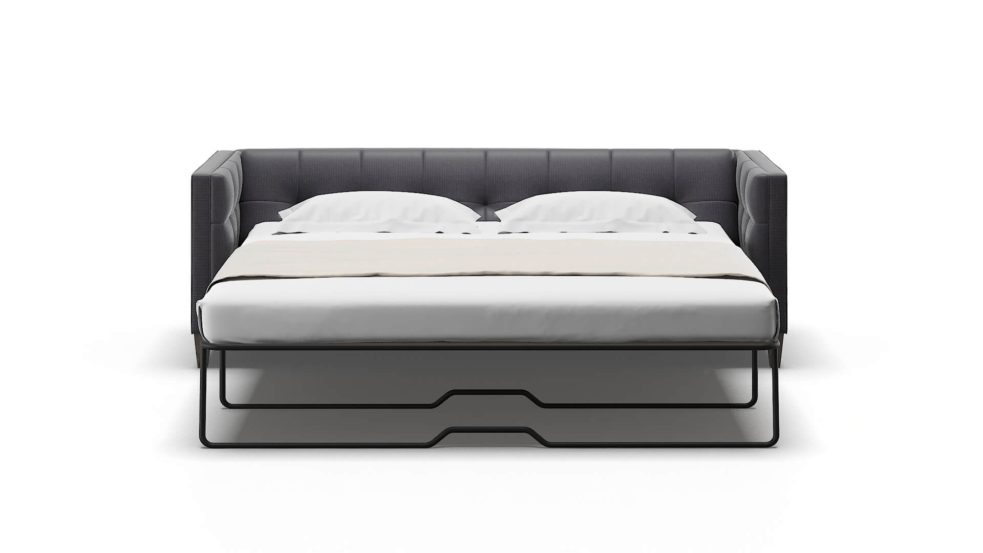 Messina Parker Charcoal Sofa Sleeper Espresso legs 1