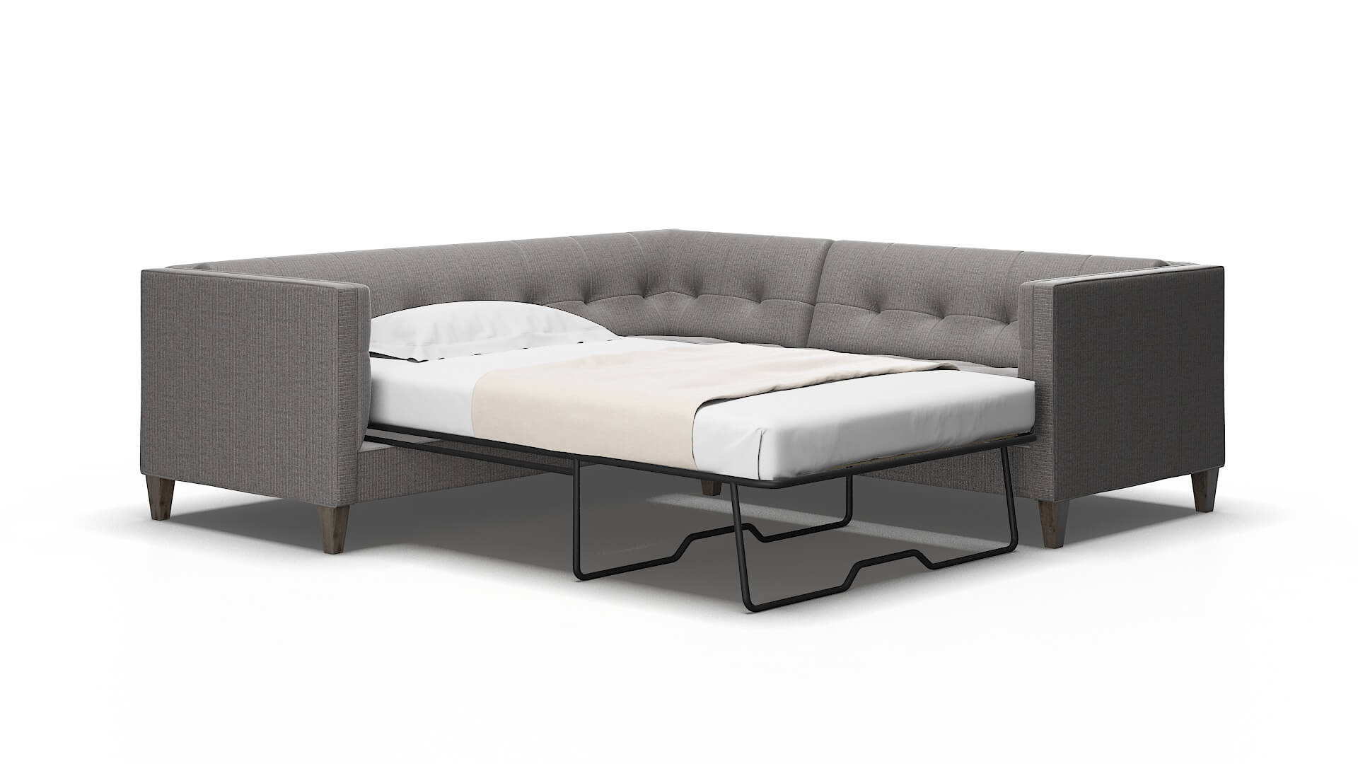 Messina Parker graphite Sectional sleeper Espresso Legs  2