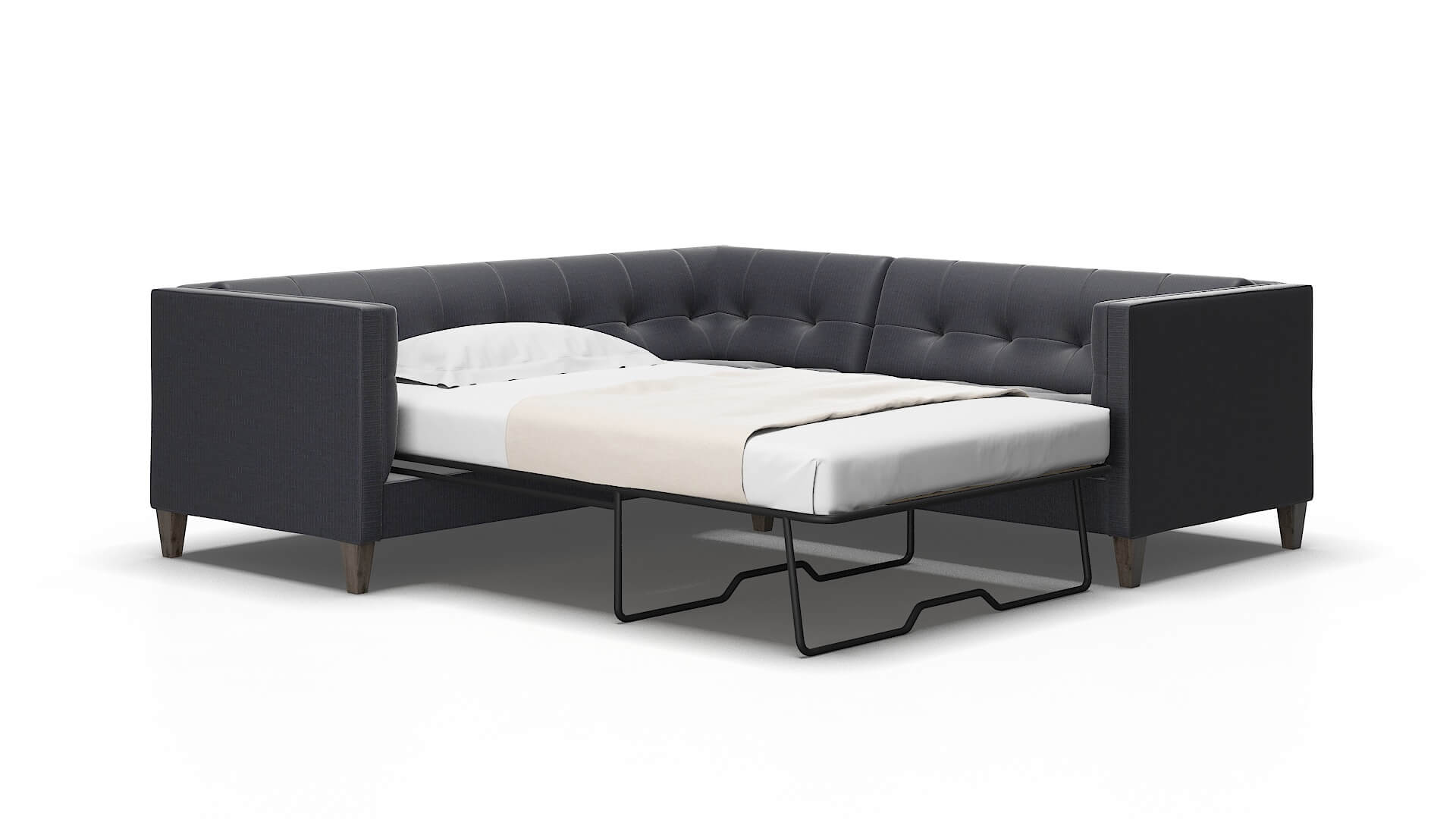Messina Parker Midnight Sectional Sleeper Espresso legs 2