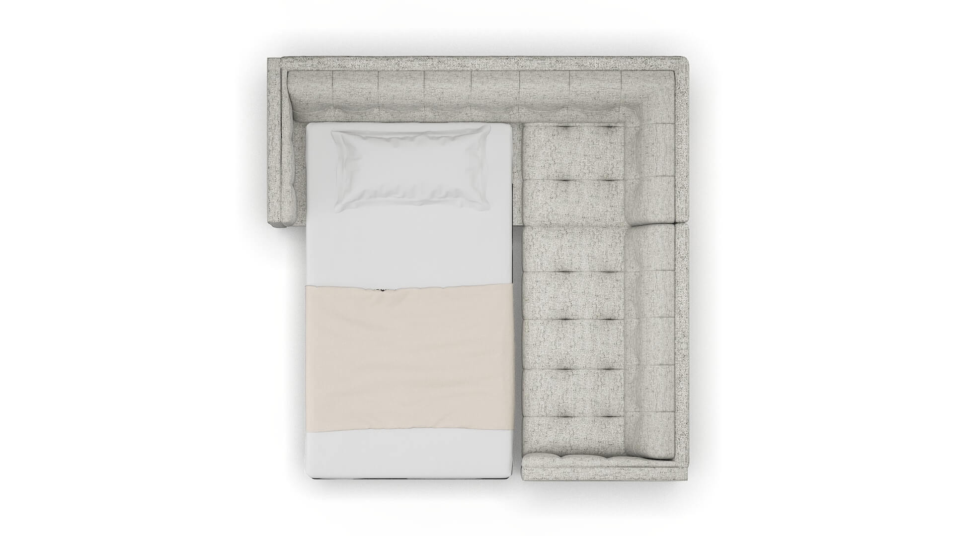 Messina Prime Gravel Sectional Sleeper Espresso legs 3