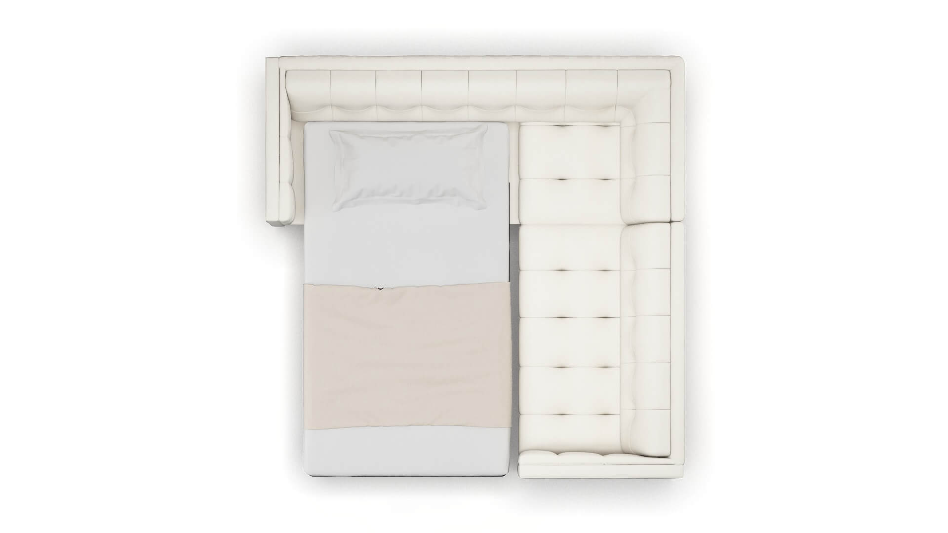 Messina R_prize Cream Sectional Sleeper Espresso legs 3