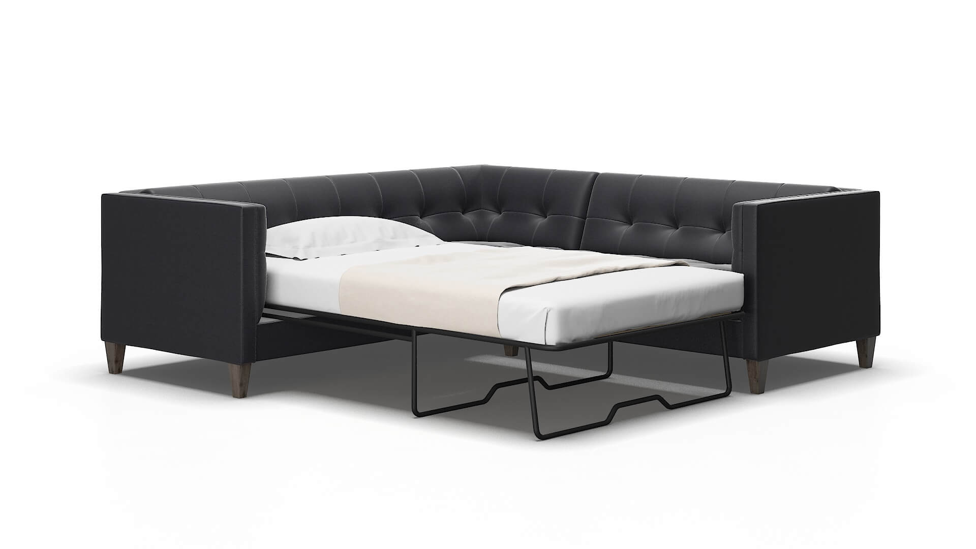Messina Redondo Navy Sectional Sleeper Espresso legs 2