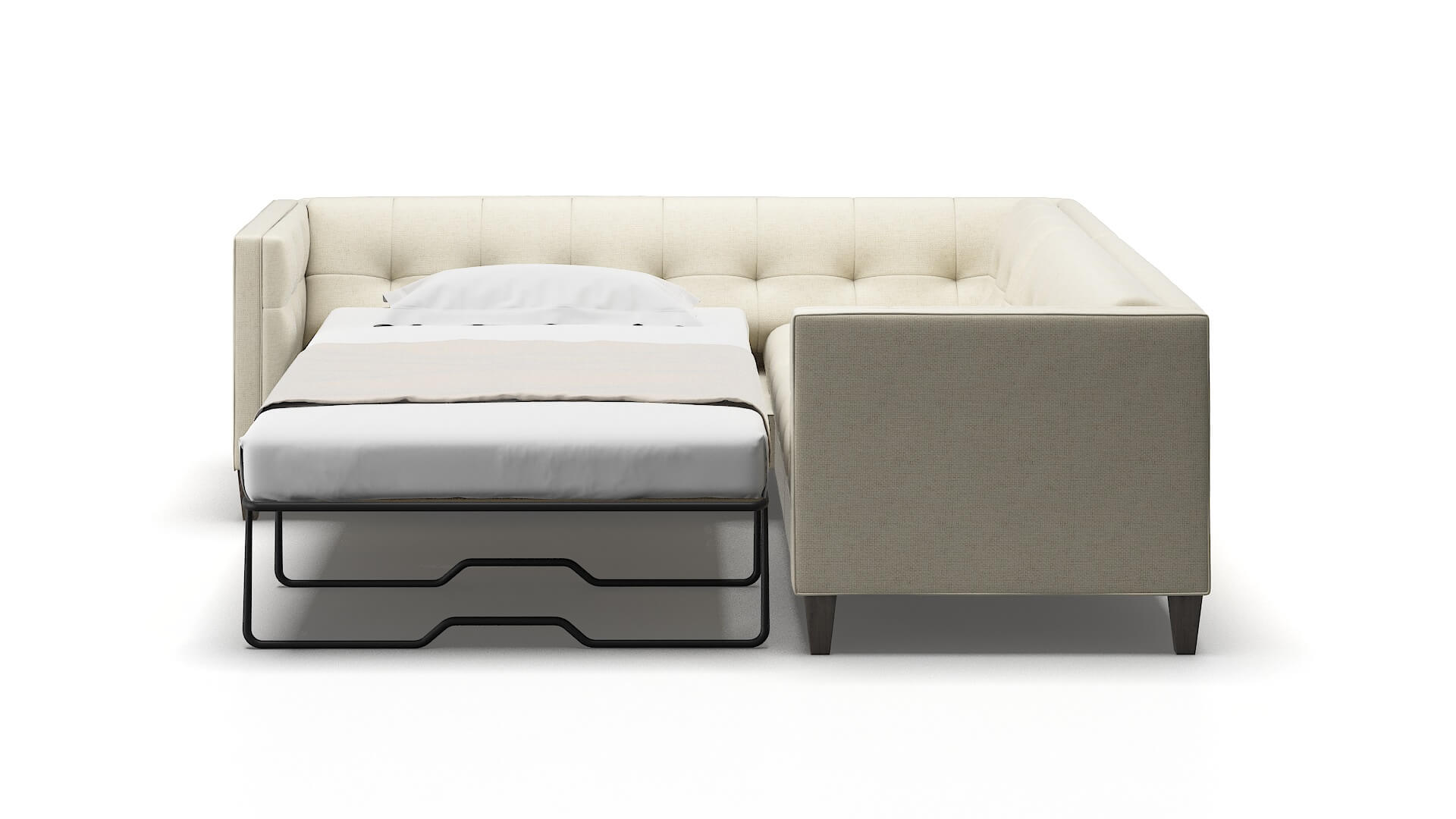 Messina Redondo Oyster Sectional Sleeper Espresso legs 1