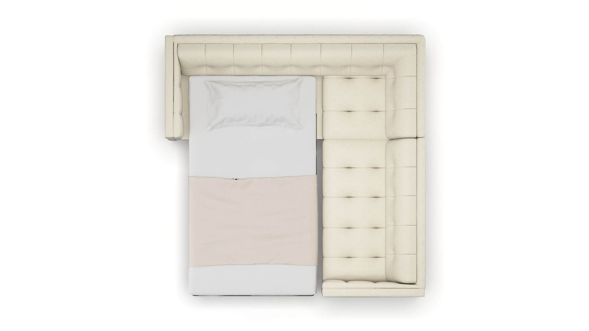 Messina Redondo Oyster Sectional Sleeper Espresso legs 3