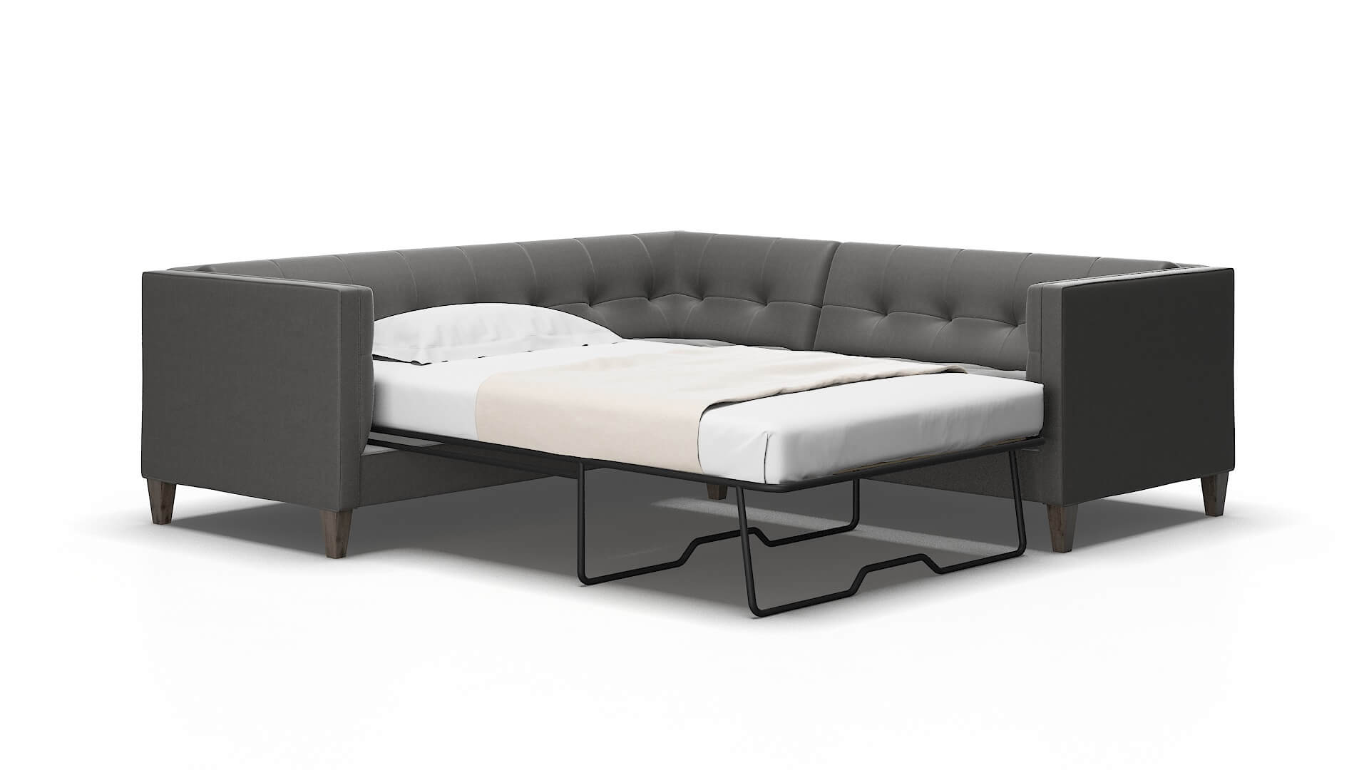 Messina Rocket charcoal Sectional sleeper Espresso Legs  2
