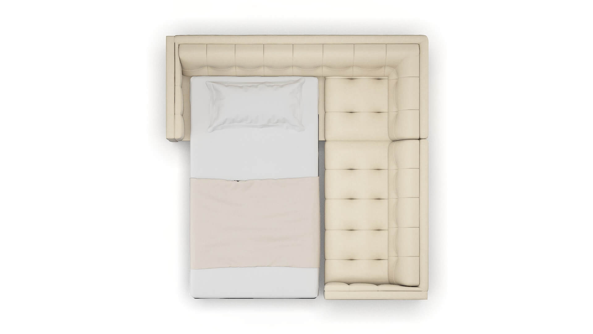 Messina Rocket Sand Sectional Sleeper Espresso legs 3