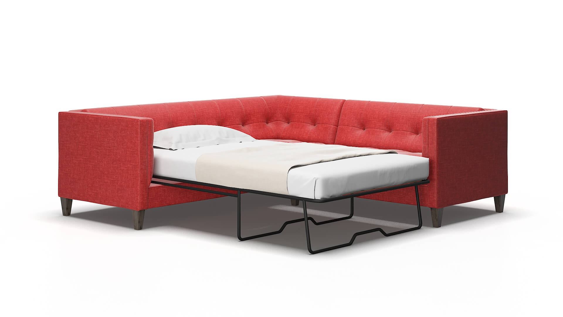 Messina Royale berry Sectional sleeper Espresso Legs  2