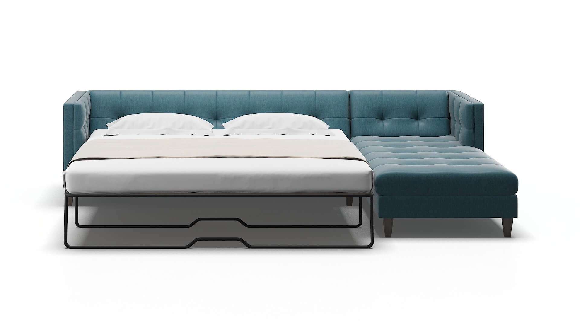 Messina Royale Electric_blue Panel Sleeper Espresso legs 1