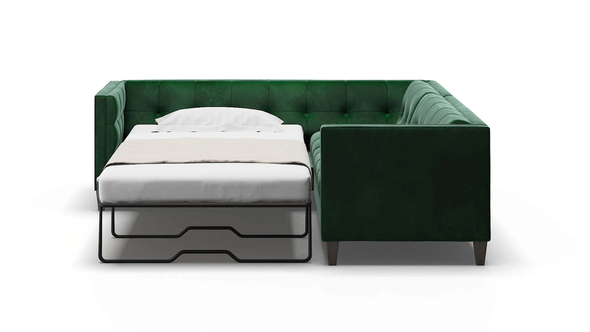 Messina Royale Evergreen Sectional Sleeper Espresso legs 1