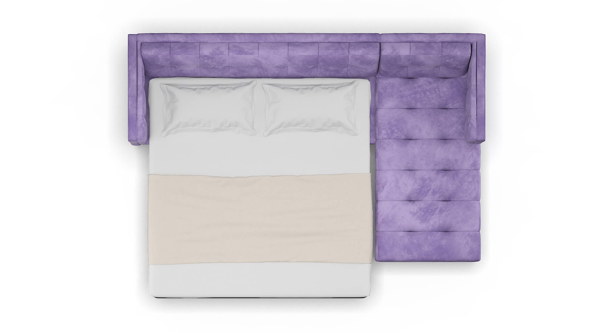 Messina Royale Lavender Panel Sleeper Espresso legs 3