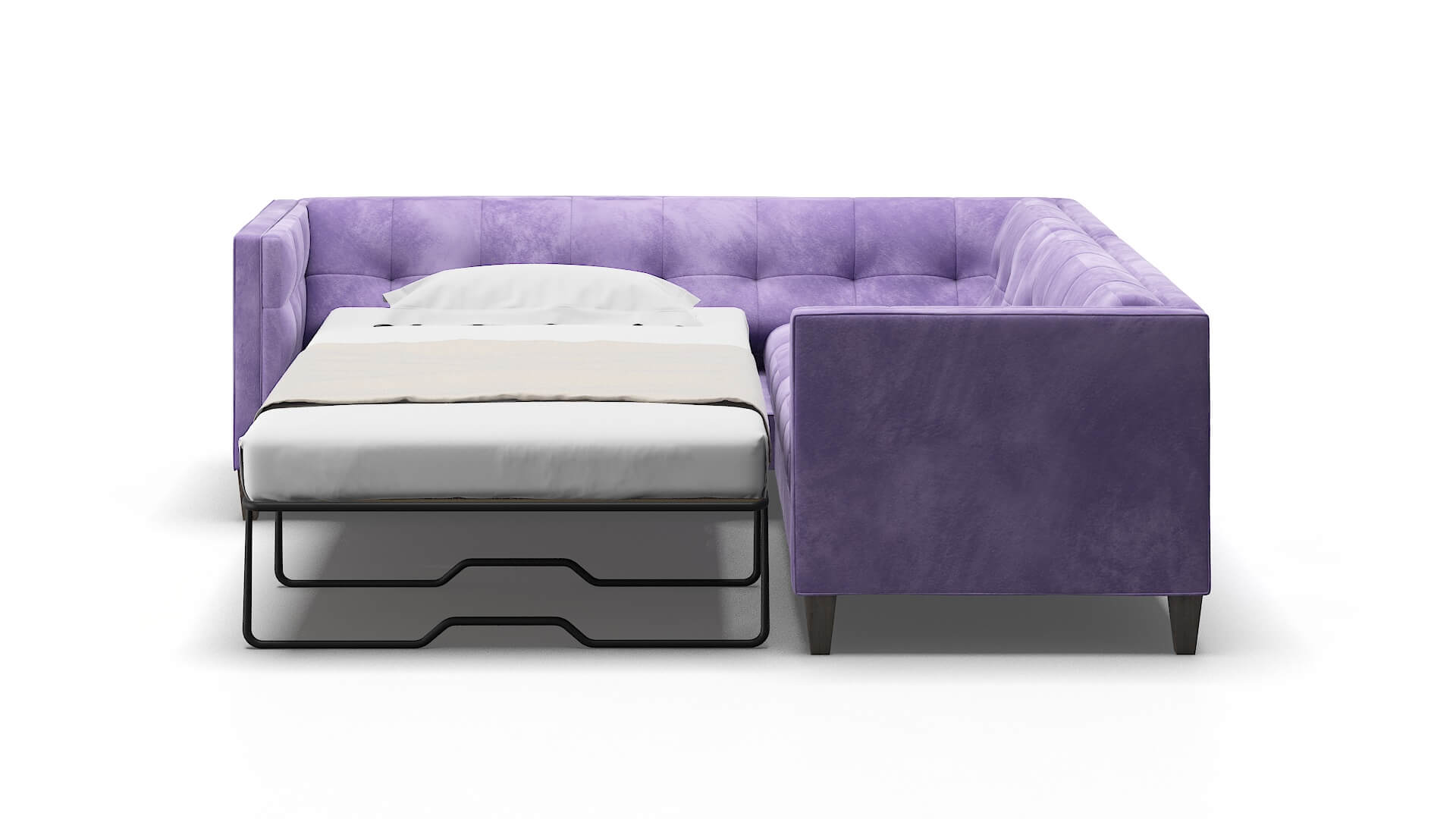 Messina Royale Lavender Sectional Sleeper Espresso legs 1