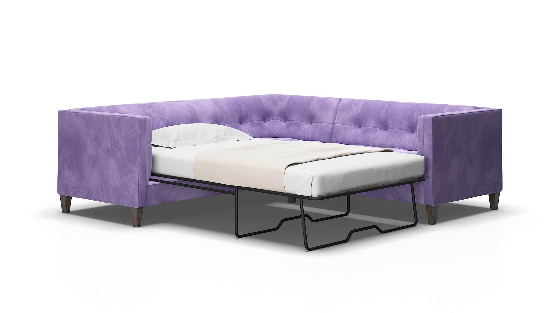 Messina Royale lavender Sectional sleeper Espresso Legs  2
