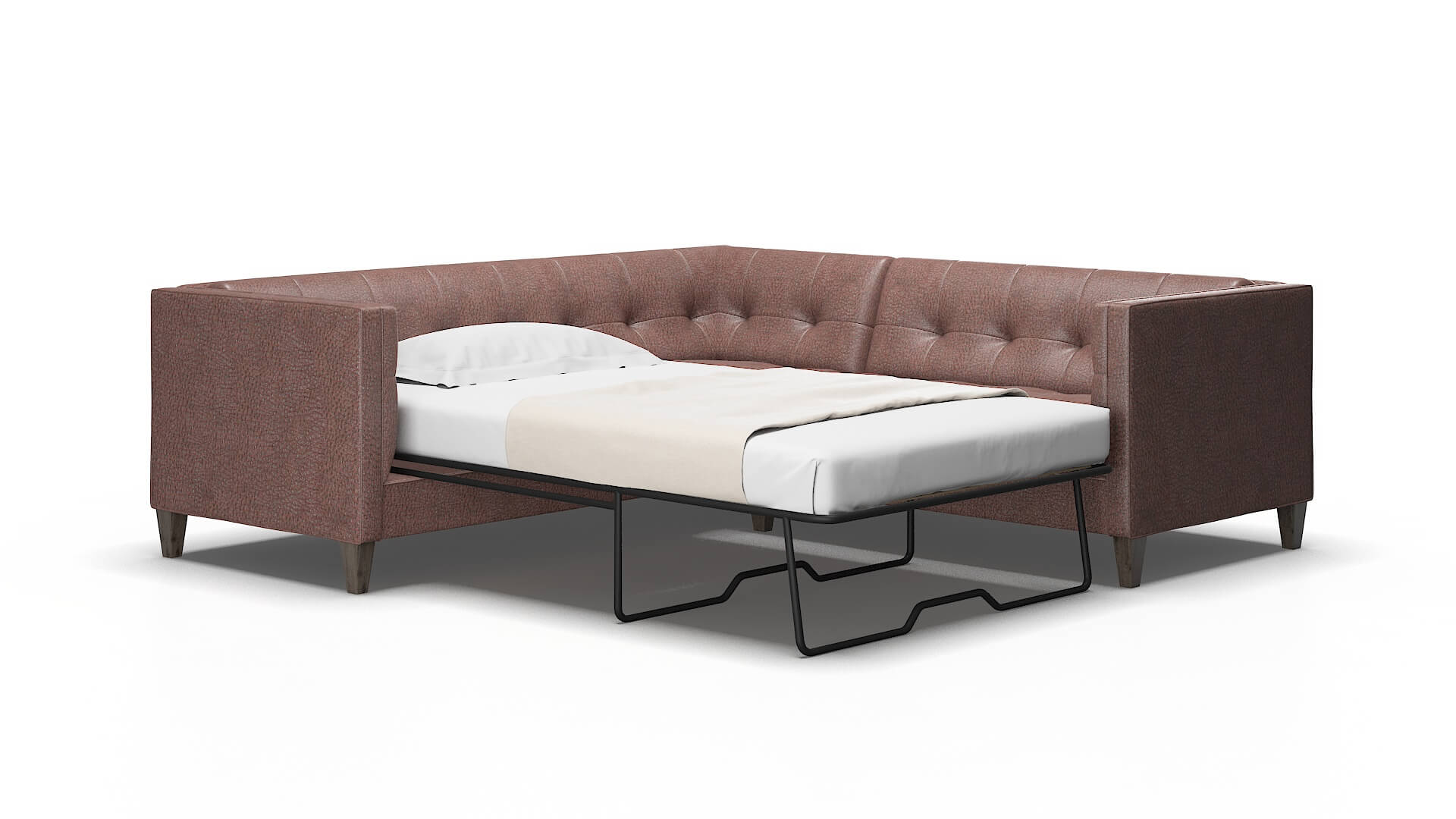 Messina Royale Mocha Sectional Sleeper espresso legs 2