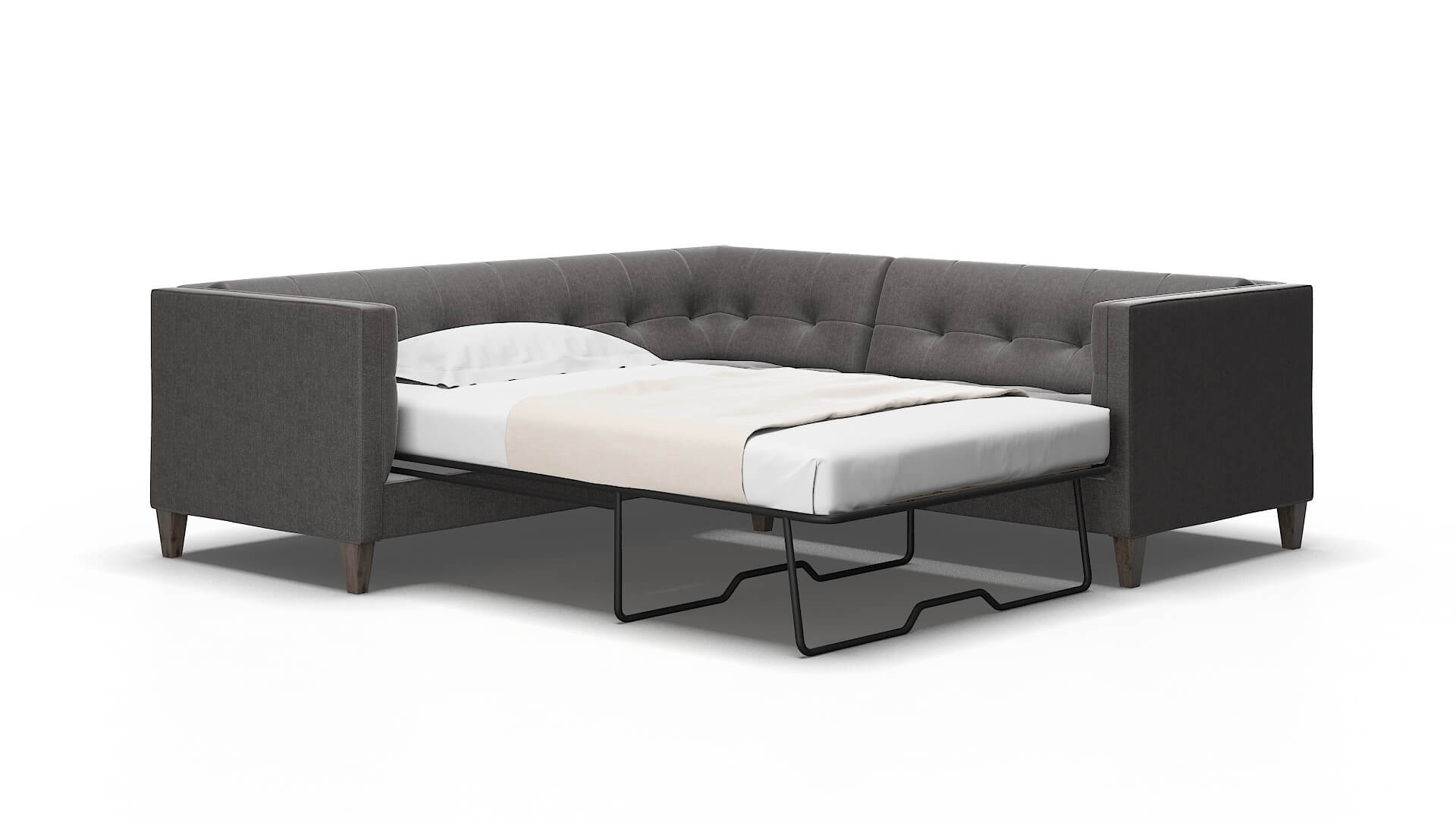 Messina Sasha Grey Sectional Sleeper Espresso legs 2
