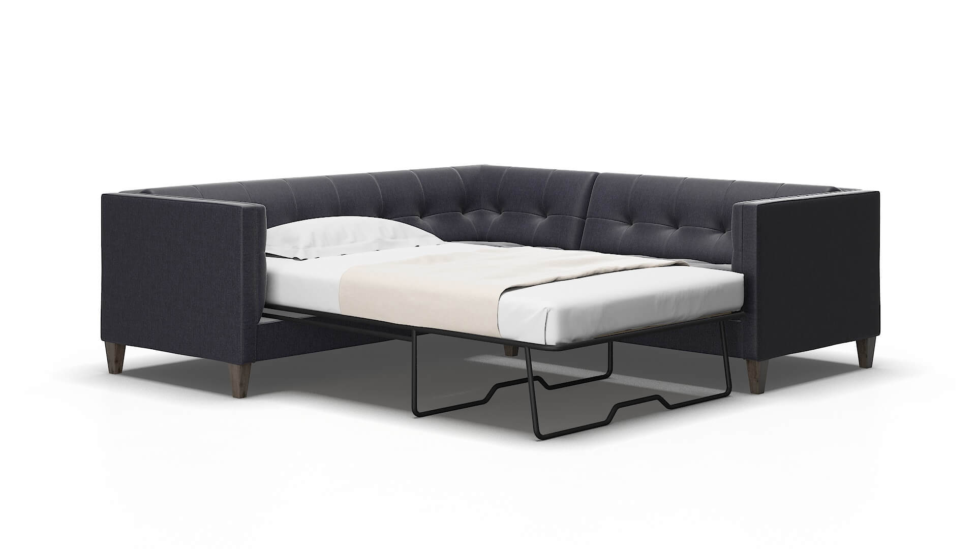 Messina Sasha navy Sectional sleeper Espresso Legs  2