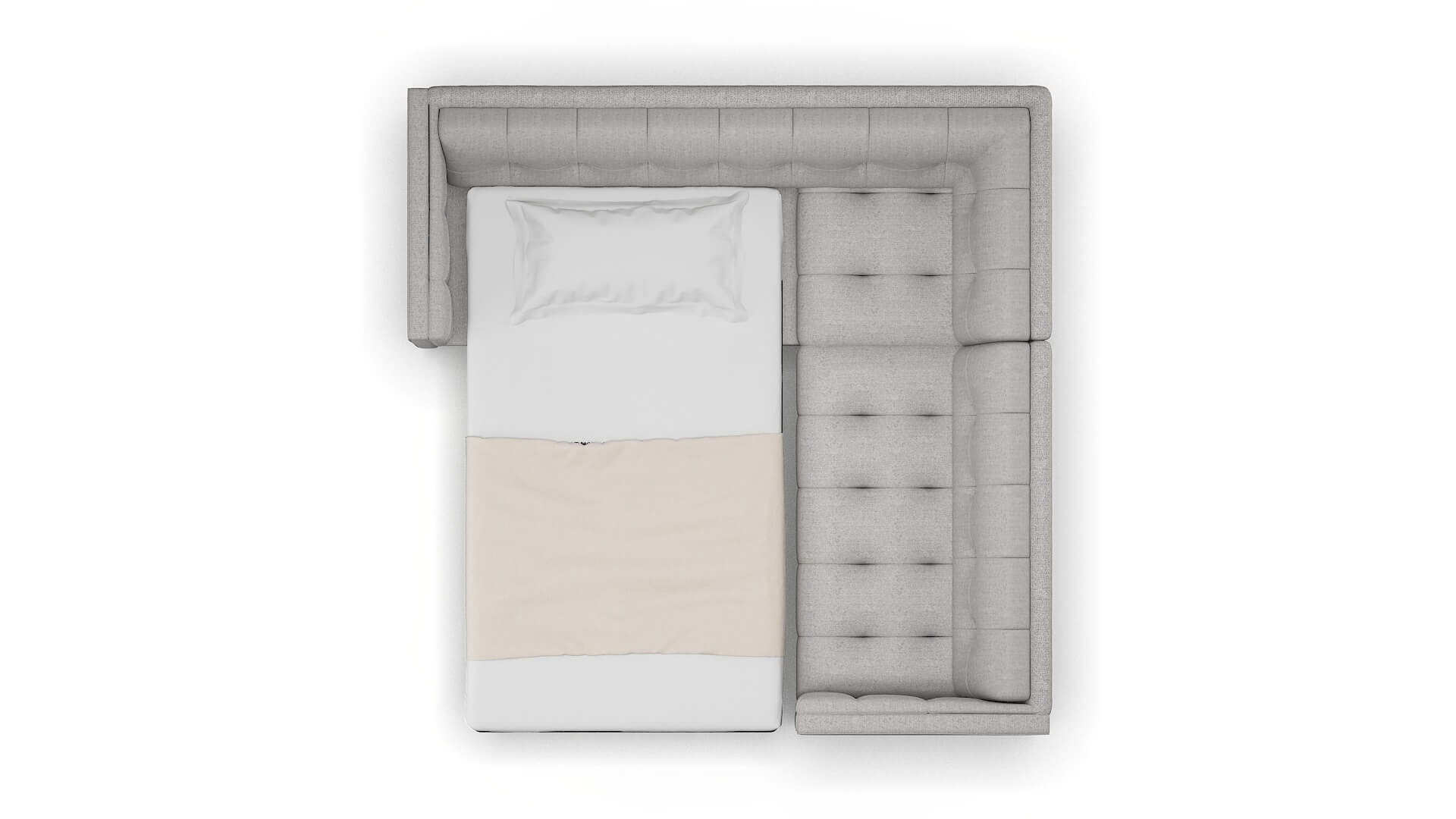 Messina Sasha Silver Sectional Sleeper Espresso legs 3