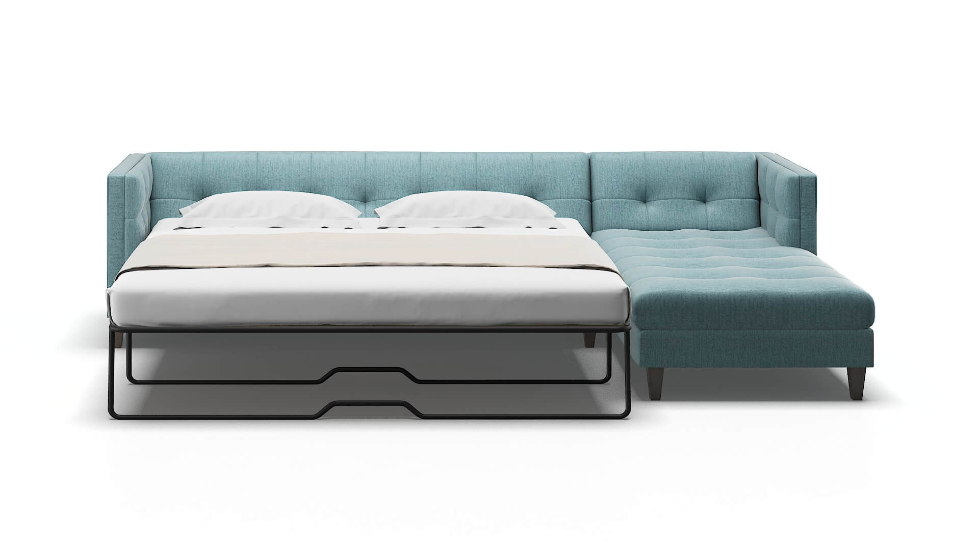 Messina Sasha Teal Panel Sleeper Espresso legs 1