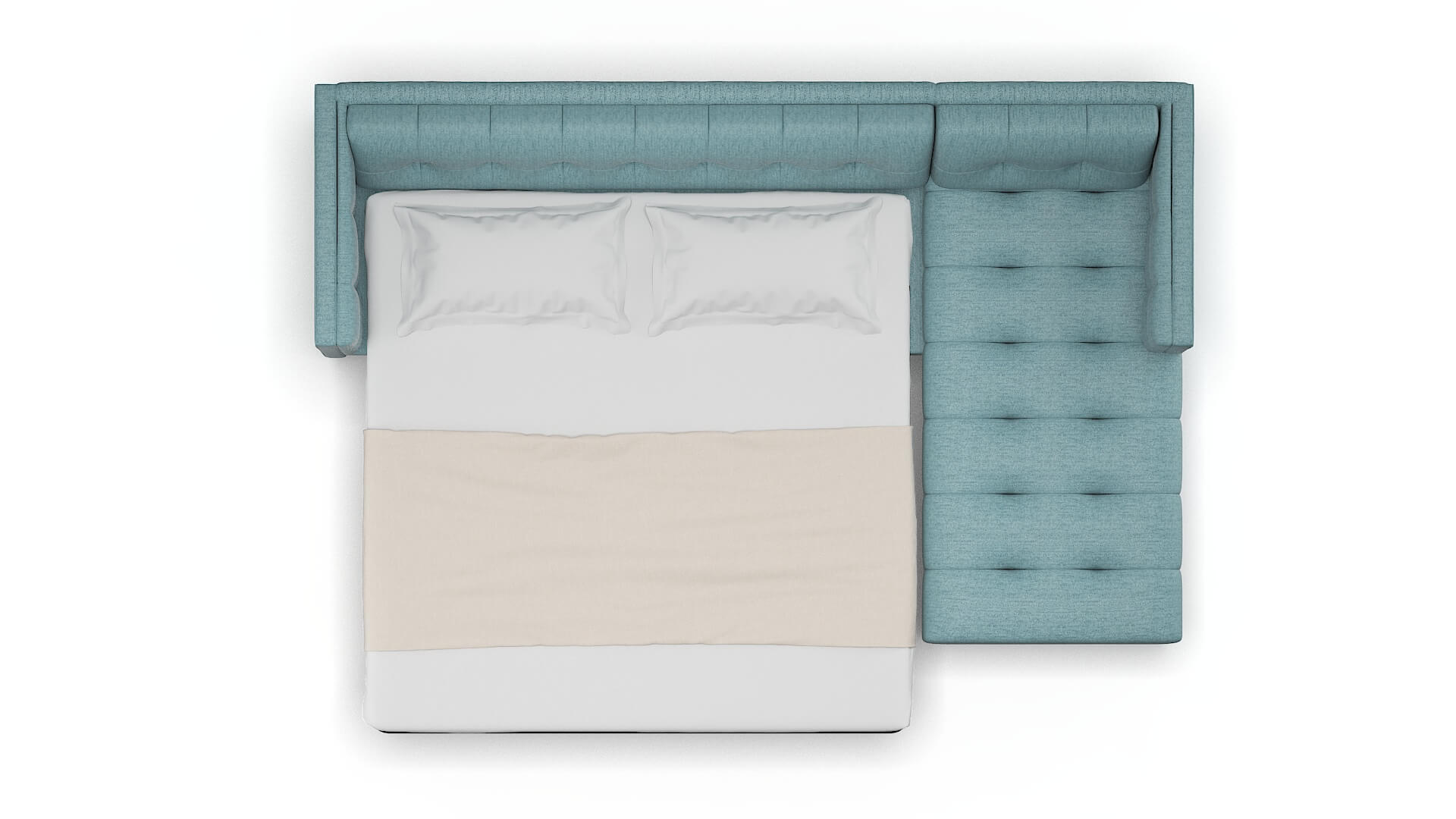 Messina Sasha Teal Panel Sleeper Espresso legs 3