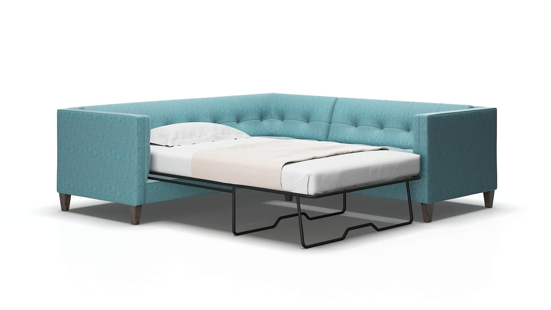 Messina Sorrento denim Sectional sleeper Espresso Legs  2