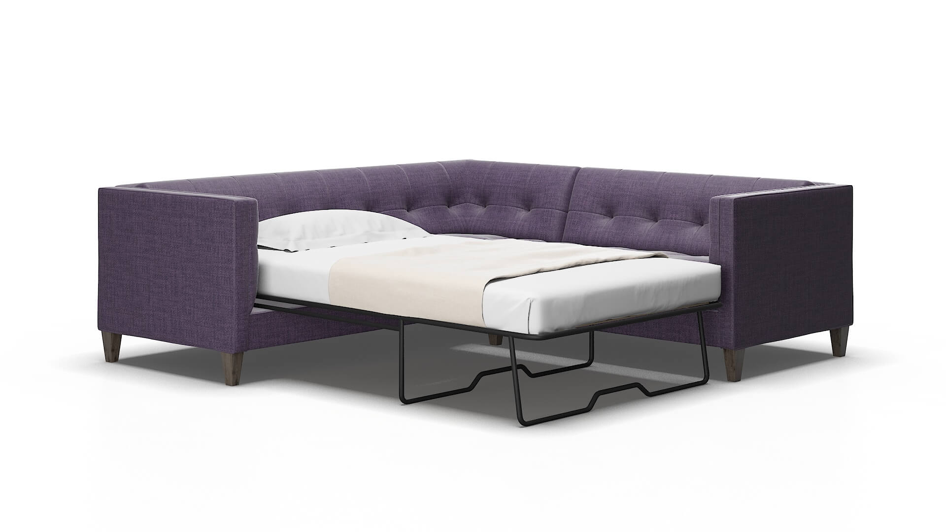 Messina Tess Blackberry Sectional Sleeper Espresso legs 2
