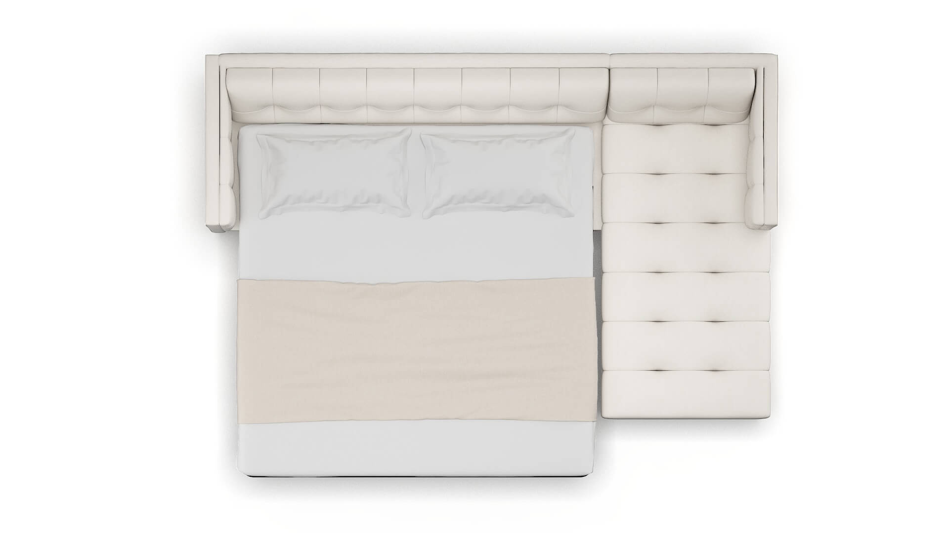 Messina Venice Eggshell Panel Sleeper Espresso legs 3