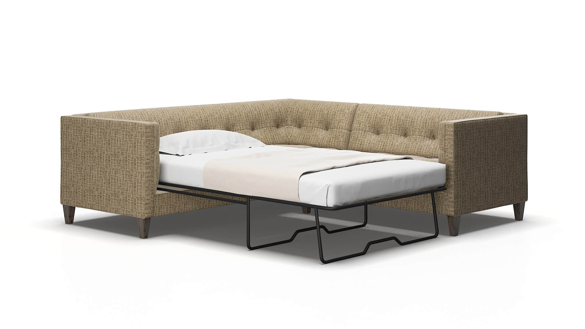 Messina Venus Mocha Sectional Sleeper Espresso legs 2
