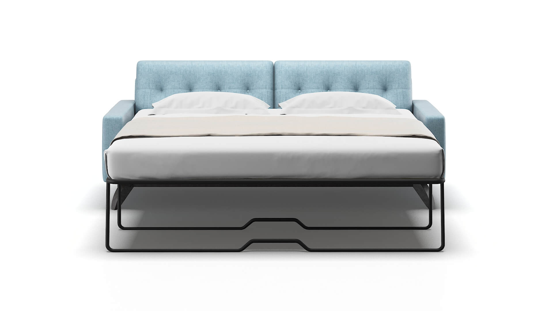 Milan Atlas Turquoise Sofa Sleeper Espresso legs 1