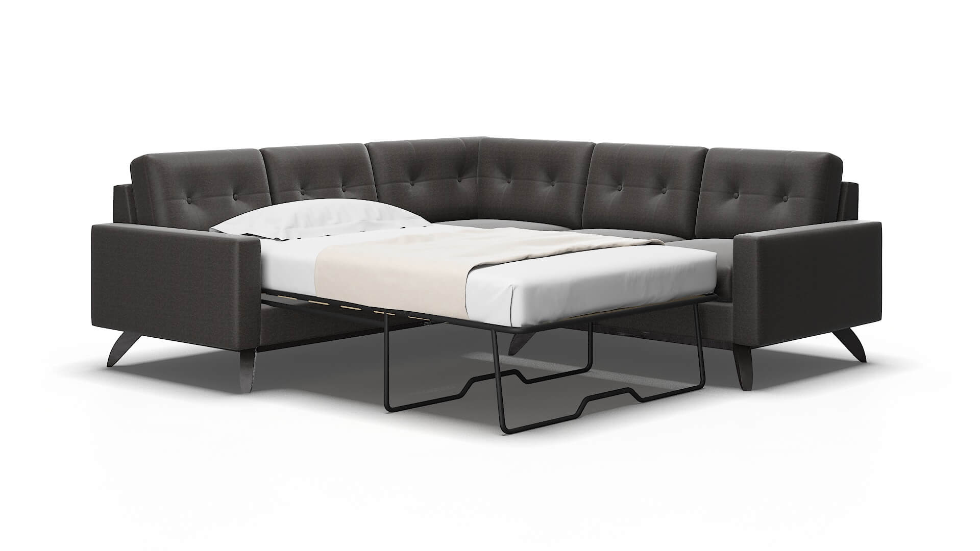 Milan Avenger denim Sectional sleeper Espresso Legs  2
